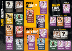 Planning cours Studio Rythm’n Dance